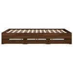 vidaXL Cadre de lit avec tiroirs sans matelas chêne marron 200x200 cm