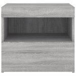 vidaXL Tables de chevet avec lumières LED 2 Pièces sonoma gris 50x40x45cm