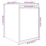 vidaXL Armoire murale Gris 30x30x40 cm Bois de pin massif