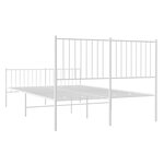 vidaXL Cadre de lit métal avec tête de lit/pied de lit blanc 135x190cm
