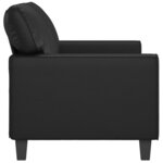 vidaXL Canapé à 2 places Noir 140 cm Similicuir