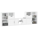vidaXL Meubles TV 5 Pièces avec rangement ODDA blanc bois de pin massif