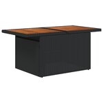vidaXL Ensemble de Salle à Manger de Jardin 5 Pièces avec Coussins Noir Poly Rotin Acacia