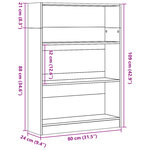 vidaXL Bibliothèque chêne sonoma 80x24x109 cm bois d'ingénierie