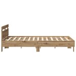 vidaXL Cadre de lit chêne artisanal 140 x 200 cm Bois d'ingénierie