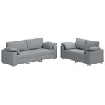 vidaXL Ensemble de Canapés 2 Pièces Gris clair 219 x 77 x 82 cm tissu