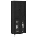 vidaXL Haut Armoire Chêne noir 69 5 x 34 x 180 cm Bois d'ingénierie