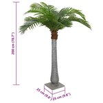 vidaXL Palmier artificiel 15 feuilles 200 cm vert