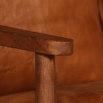 vidaXL Ensemble de canapés 2 Pièces Marron Cuir véritable et acacia