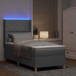 vidaXL Lit à ressorts avec bandes LED Gris clair 100 x 200 cm tissu