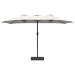 vidaXL Parasol de jardin Sable et anthracite 385 x 209 x 244 cm