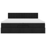 VidaXL Cadre de lit ottoman avec matelas noir 200x200 cm tissu