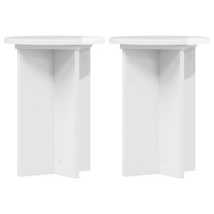 vidaXL Support de Plante 2 pièces Blanc brillant Ø29 5 x 40 cm