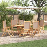 vidaXL Ensemble de Salle à Manger de Jardin 7 Pièces en Bois d'Acacia Taupe
