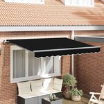 vidaXL Auvent Rétractable Noir 350 x 200 cm Polyester et Aluminium