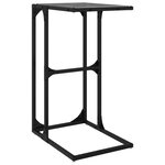 vidaXL Table d'appoint avec verre noir 40x30x61 5 cm acier