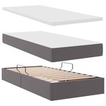 vidaXL Lit avec rangement et LED Gris 200 x 200 cm Cuir synthétique