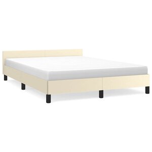 vidaXL Cadre de lit avec tête de lit sans matelas crème 140x200 cm