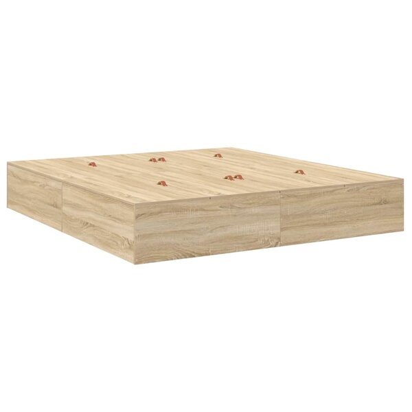 vidaXL Cadre de lit Chêne sonoma 200 x 180 x 31 5 cm Bois d'ingénierie