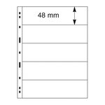 Feuilles Uniplate Lindner noires à 5 bandes pour timbres-postes.
