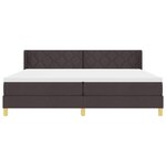 vidaXL Lit à ressorts Marron foncé et Blanc 200 x 200 cm Tissu