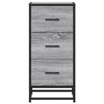 vidaXL Buffet sonoma gris 35 5x35x76 cm bois d'ingénierie et métal