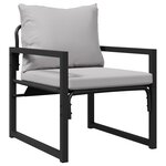 vidaXL Ensemble de canapé de jardin 4 Pièces Noir 61 x 72 5 x 71 cm Acier