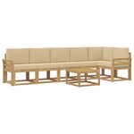 vidaXL Ensemble de canapés d'extérieur 7 pc Blanc et Beige Polyester