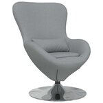 vidaXL Fauteuil œuf Gris clair tissu
