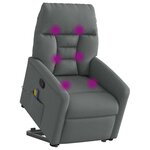 vidaXL Fauteuil de massage inclinable Gris foncé Tissu