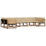 vidaXL Ensemble de canapés d'extérieur 7 pc Naturel et Beige