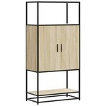 vidaXL Buffet haut chêne sonoma 68x35x139 cm bois d'ingénierie métal