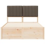 vidaXL Cadre de lit avec tête de lit rembourrée Taupe 120 x 200 cm