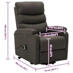vidaXL Fauteuil Taupe Tissu