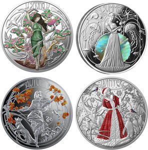 Monnaie THE FOUR SEASONS Set 4x1 Oz Argent 2$ Niue 2026 (PRÉCOMMANDE)