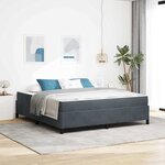 vidaXL Cadre de lit Gris foncé  gris et blanc 180 x 200 cm Velours