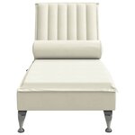 vidaXL Chaise longue de massage avec traversin crème velours