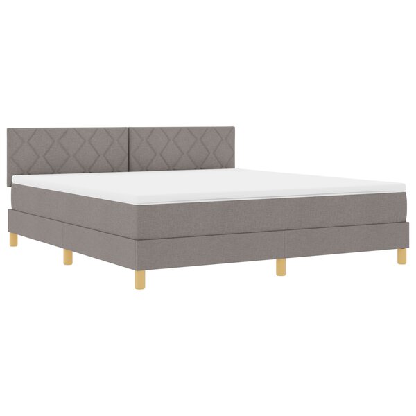 vidaXL Lit à ressorts avec matelas & LED Taupe 180x200 cm Tissu