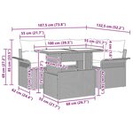 vidaXL Ensemble de canapé de jardin avec coussin 5 Pièces Gris Poly rotin
