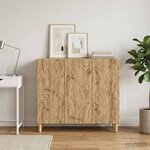 vidaXL Buffet Chêne artisanal 89 x 34 5 x 80 cm Bois d'ingénierie