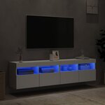 vidaXL Meubles TV muraux avec lumières LED 2 Pièces blanc 80x30x40 cm