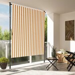 vidaXL Store roulant d'extérieur orange et blanc 200x270cm tissu acier