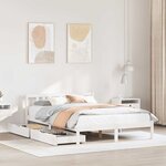 vidaXL Cadre de lit sans matelas blanc 140x200 cm bois de pin massif