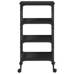 vidaXL Chariot de cuisine noir 45x35x89 5 cm bois d'ingénierie