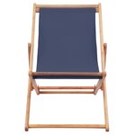 vidaXL Chaise pliable de plage Tissu et cadre en bois Bleu