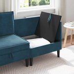 vidaXL Sofa avec rangement Bleu Velours