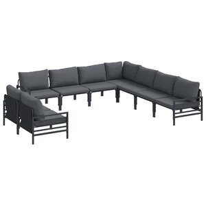 vidaXL Ensemble de canapé de jardin 9 Pièces Anthracite Acier