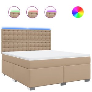 vidaXL Sommier à lattes de lit avec matelas Cappuccino 180x200 cm