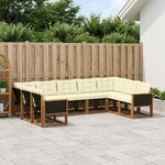 vidaXL Ensemble de canapés d'extérieur 9 Pièces Naturel et Crème