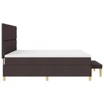 vidaXL Lit à Ressorts avec Matelas & Banc Marron Foncé 200x200 cm Tissu